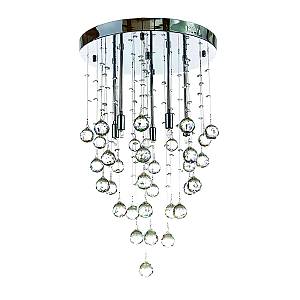 Φωτιστικό οροφής από χρώμιο μέταλλο και διάφανα κρύσταλλα 4XG9 D:30cm (5201-Γ)