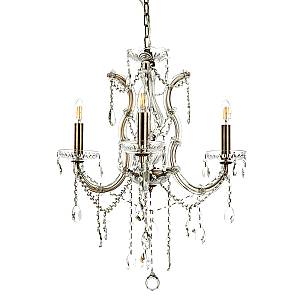 Κρεμαστό φωτιστικό από οξυντέ μέταλλο γυαλί και κρύσταλλα 3XE14 D:52cm (5244-3-Οξυντέ)