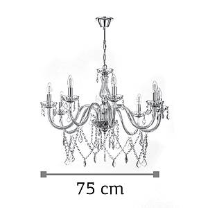Κρεμαστό φωτιστικό από διάφανο γυαλί και κρύσταλλα 8XE14 D:75cm (5314-8-CLEAR)