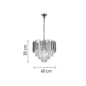 Κρεμαστό φωτιστικό από χρυσαφί αλουμίνιο και κρύσταλλα 4XE14 D:40cm (6068-4)