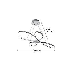 Κρεμαστό φωτιστικό LED 56W 3000K από αλουμίνιο σε χρυσή ματ απόχρωση D:100cm (6151-GL)