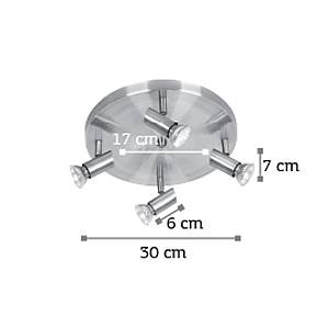 Επιτοίχιο σποτ από μέταλλο σε οξυντέ απόχρωση 4XGU10 D:30cm (9075-4Φ-Οξυντέ)