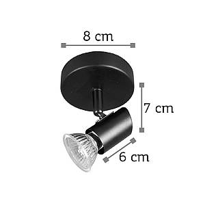 Επιτοίχιο σποτ από μέταλλο σε μαύρη απόχρωση 1XGU10 D:8cm (9077-1Φ-Μαύρο)