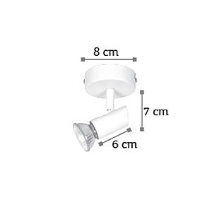 Επιτοίχιο σποτ από μέταλλο σε λευκή απόχρωση 1XGU10 D:8cm (9077-1Φ-Λευκό)
