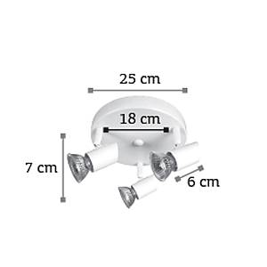Επιτοίχιο σποτ από μέταλλο σε μαύρη απόχρωση 3XGU10 D:25cm (9077-3Φ-Μαύρο)