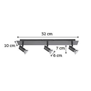 Επιτοίχιο σποτ από μέταλλο σε μαύρη απόχρωση 3XGU10 D:32cm (9078-3Φ-Μαύρο)