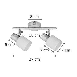Επιτοίχιο σποτ από μέταλλο σε απόχρωση λευκής πατίνας 2XE14 D:27cm (9079-2Φ-Λευκή Πατίνα)