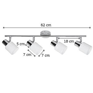 Επιτοίχιο σποτ από μέταλλο σε απόχρωση λευκής πατίνας 4XE14 D:62cm (9079-4Φ-Λευκή Πατίνα)