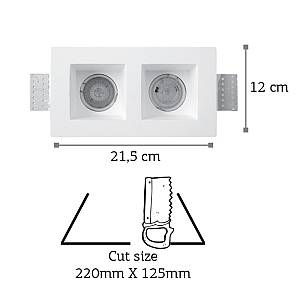 Χωνευτό σποτ λευκό από γύψο 2XGU10 IP44 D:21,5cm (Χ0007)