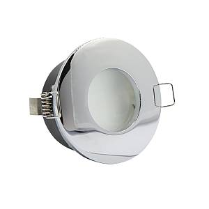 Χωνευτό σποτ από χρώμιο μέταλλο 1XGU10 IP44 D:8cm (Χ0008-CH)