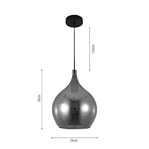 Κρεμαστό φωτιστικό από φιμέ γυαλί 1XE27 D:26cm (4040-Fime)