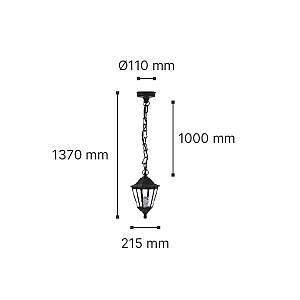 it-Lighting Redfish 1xE27 Outdoor Pendant Light Black D:137cmx21.5cm (80300114)