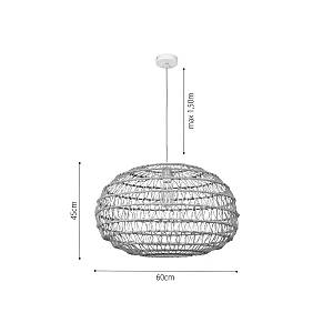 Κρεμαστό Φωτιστικό από σχοινί 1xE27 D:60cm (4041-A)
