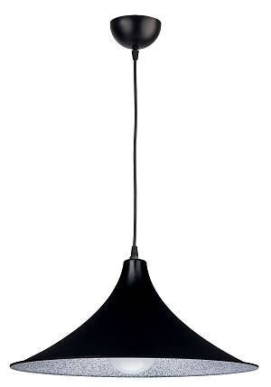 Φωτιστικό μονόφωτο Plexiglass  μαύρο/ασημί Ε27 Φ42