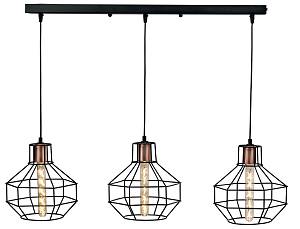 Φωτιστικό Πολύφωτο 3φ Μέταλλο μαύρο Ε27