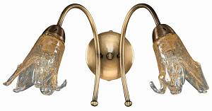 Απλίκα  Μέταλλο μπρονζέ   2χΕ14 δίφωτη με γυαλί