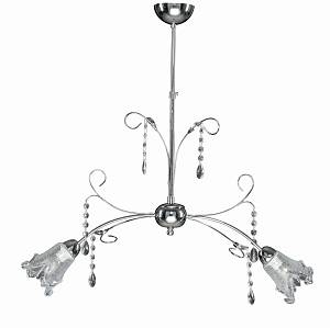 Φωτιστικό Πολύφωτο 2φ Μέταλλο χρώμιο/Γυαλί Ε14