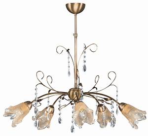 Φωτιστικό Πολύφωτο 5φ Μέταλλο μπρονζέ/Γυαλί Ε14