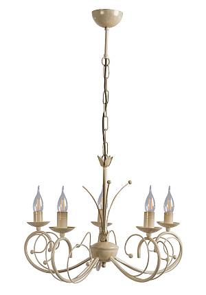 Φωτιστικό Πολύφωτο 5φ Μέταλλο κρεμ/πατίνα χρυσή Ε14