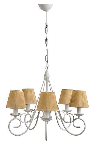 Φωτιστικό Πολύφωτο 5φ Μέταλλο λευκό με αμπαζούρ Ε14