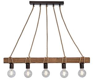 Φωτιστικό Πολύφωτο 5φ Ξύλο/Σχοινί Ε27