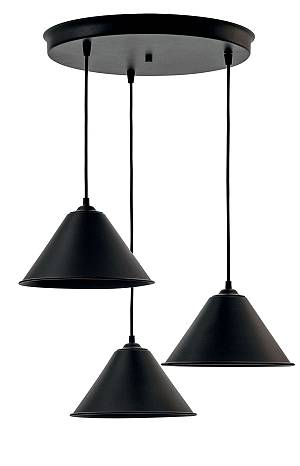 Φωτιστικό Πολύφωτο 3φ Αλουμίνιο μαύρο Ε27