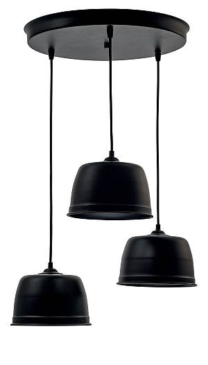 Φωτιστικό Πολύφωτο 3φ Αλουμίνιο μαύρο Ε27