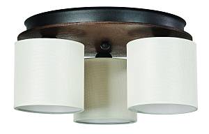 Φωτιστικό Οροφής 3φ Ξύλο/Αμπαζούρ μπεζ Ε27