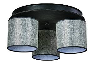 Φωτιστικό Οροφής 3φ Ξύλο/Αμπαζούρ γκρι Ε27