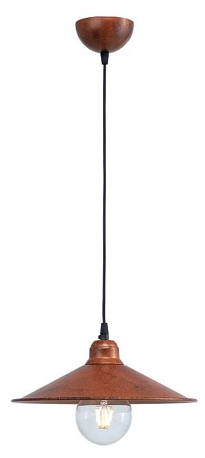 Φωτιστικό μονόφωτο αλουμίνιο χαλκός/πατίνα μαύρη Ε27 Φ30