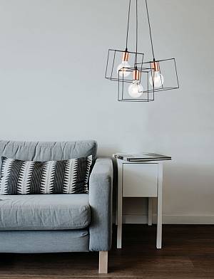 Φωτιστικό Πολύφωτο 3φ Μέταλλο μαύρο Ε27