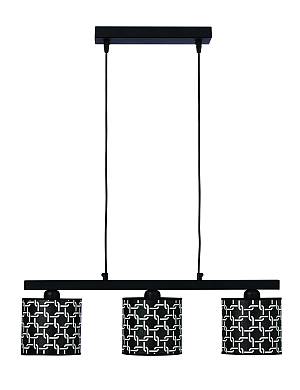 Φωτιστικό Πολύφωτο 3φ Μέταλλο/Αμπαζούρ μαύρο Ε27