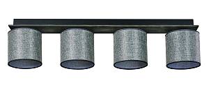 Φωτιστικό Οροφής 4φ Ξύλο/Αμπαζούρ γκρι Ε27