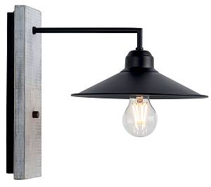 Απλίκα Ξύλο/Μέταλλο μαύρο Ε27