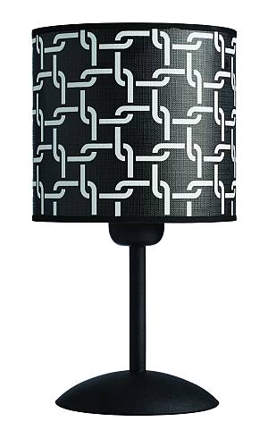 Φωτιστικό Πορτατίφ μέταλλο/αμπαζούρ μαύρο/λευκό Ε27 Φ15