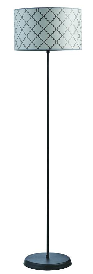 Φωτιστικό δαπέδου μέταλλο/αμπαζούρ λευκό/γκρί Ε27