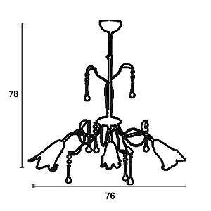 Φωτιστικό Πολύφωτο 3φ Μέταλλο μπρονζέ/Γυαλί Ε14