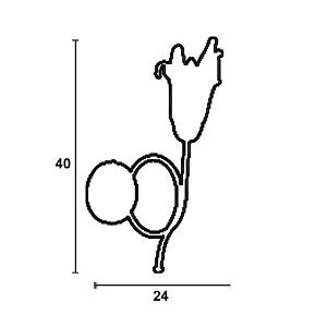 Απλίκα  Μέταλλο μπρονζέ  Ε14 μονόφωτη με γυαλί