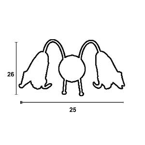 Απλίκα  Μέταλλο μπρονζέ   2χΕ14 δίφωτη με γυαλί