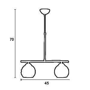 Φωτιστικό Πολύφωτο 2φ Μέταλλο χρώμιο/Γυαλί Ε27