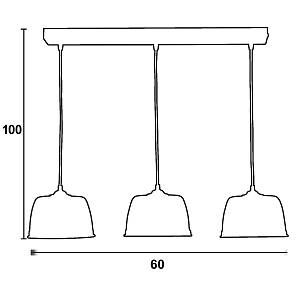 Φωτιστικό Πολύφωτο 3φ Αλουμίνιο μαύρο Ε27