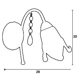 Απλίκα Μέταλλο χρώμιο Ε14 με γυαλί