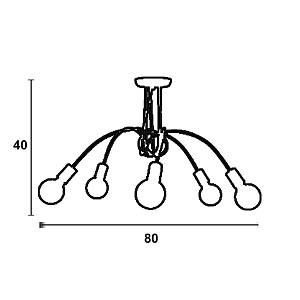 Φωτιστικό Πολύφωτο 5φ Μέταλλο λευκό Ε27