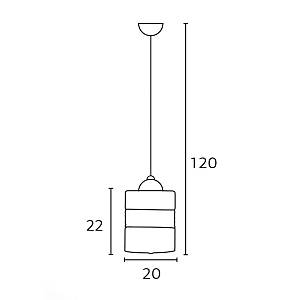 Φωτιστικό μονόφωτο γυαλί/σχοινί διάφανο Ε27 Φ20