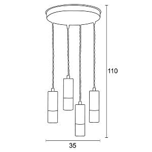 Φωτιστικό πολύφωτο 4φ αλουμίνιο/plexi G9