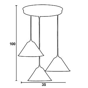 Φωτιστικό Πολύφωτο 3φ Αλουμίνιο μαύρο Ε27