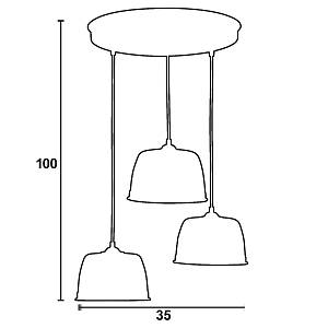 Φωτιστικό Πολύφωτο 3φ Αλουμίνιο μαύρο Ε27