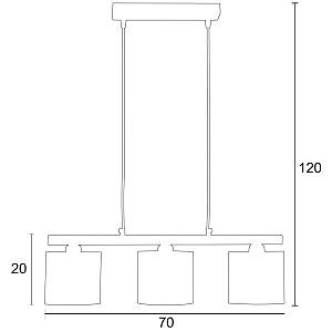 Φωτιστικό Πολύφωτο 3φ Μέταλλο/Αμπαζούρ μαύρο Ε27