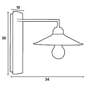 Απλίκα Ξύλο/Μέταλλο μαύρο Ε27
