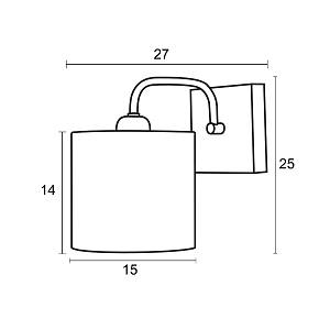 Απλίκα ξύλο/Αμπαζούρ μπεζ Ε27 Φ15